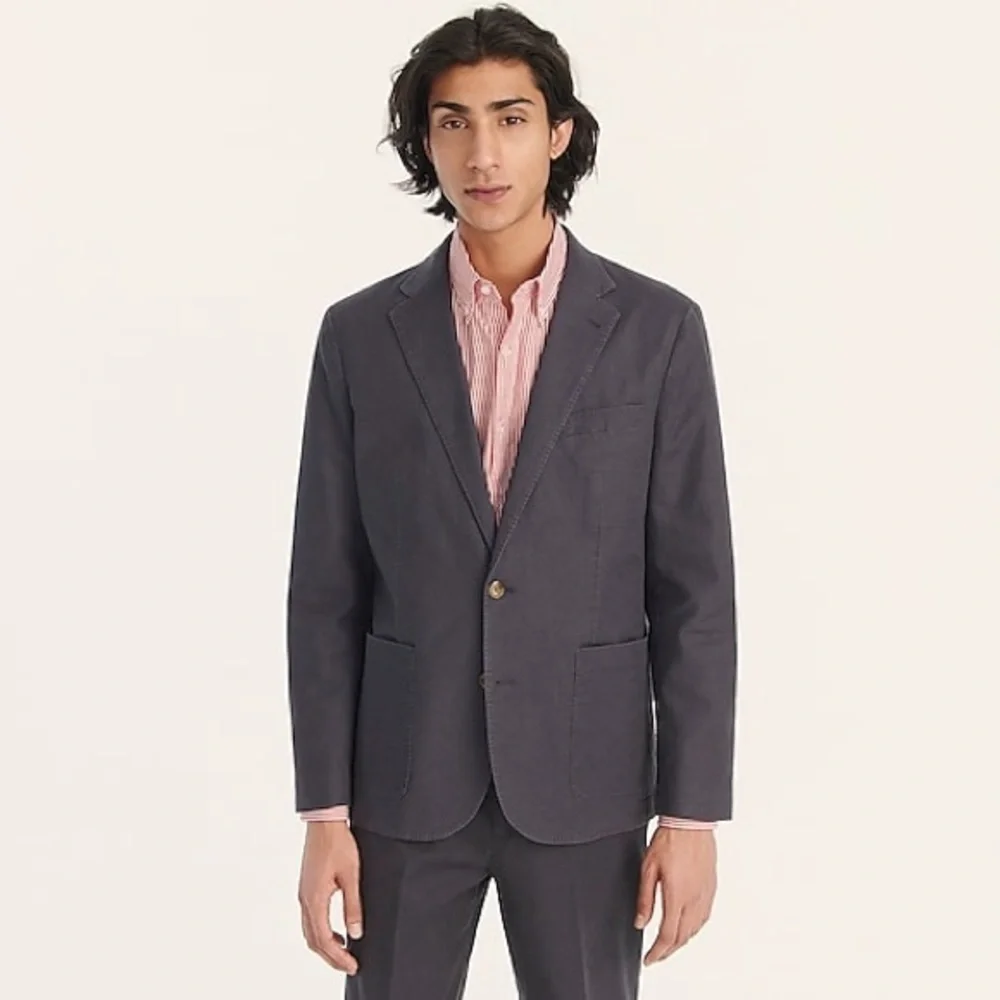 J Crew Slim-fit suit jacket in stretch hemp-organic cottonItem BC612